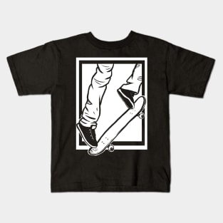 Ollie skateboard flip trick Kids T-Shirt